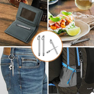 Planet Gates Portable Outdoor Tool Stainless Steel Toothpick Brass Creative Combination Stainless Steel Portable Toothpick Fruit Toothpick