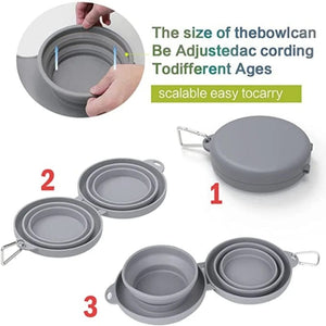 Planet Gates Portable Pet Bowl, Double-fold Silicone Pet Product, Thickened Dog Bowl, Suitable for Outdoor, Travel, and Indoor Use