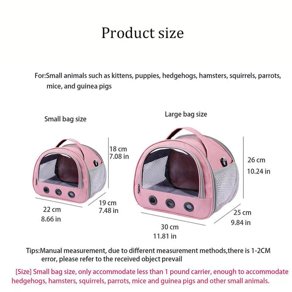 Planet Gates Portable Small Animal Carrier Bag Guinea Pig Carrier Cage Pet Carrier for Hamster Hedgehog Parrots Rat and Other Small Animals