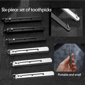 Planet Gates Portable Titanium Toothpicks Pocket Toothpick Metal Toothpick Holder Outdoor Picnic Camping Convenient High Quality Toothpick