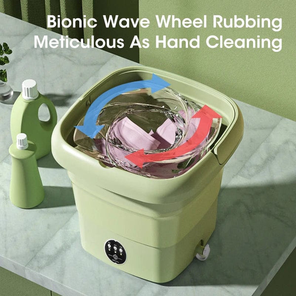 Planet Gates Portable Washing Machine Folding 4.5L Capacity Clothes Spin Dryer Bucket Travel Underwear Socks Ultrasonic Mini Washer