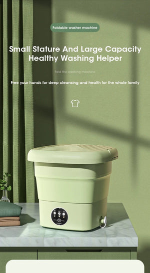 Planet Gates Portable Washing Machine Folding 4.5L Capacity Clothes Spin Dryer Bucket Travel Underwear Socks Ultrasonic Mini Washer