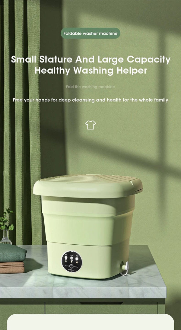 Planet Gates Portable Washing Machine Folding 4.5L Capacity Clothes Spin Dryer Bucket Travel Underwear Socks Ultrasonic Mini Washer