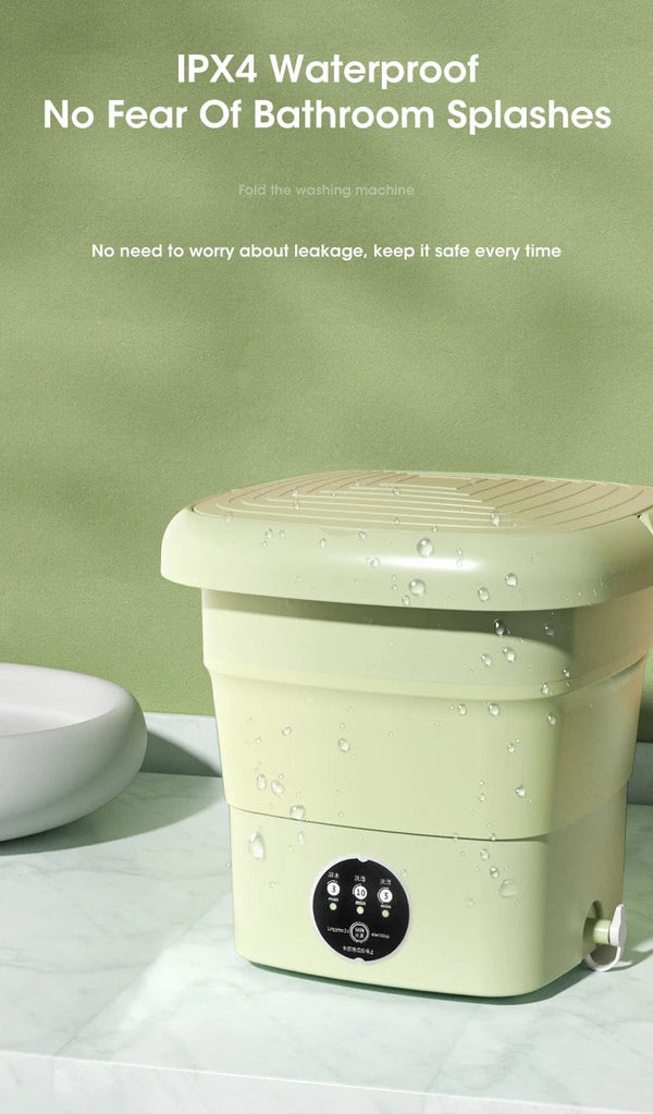 Planet Gates Portable Washing Machine Folding 4.5L Capacity Clothes Spin Dryer Bucket Travel Underwear Socks Ultrasonic Mini Washer