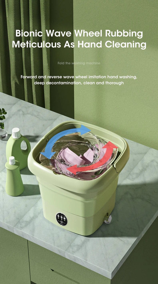 Planet Gates Portable Washing Machine Folding 4.5L Capacity Clothes Spin Dryer Bucket Travel Underwear Socks Ultrasonic Mini Washer