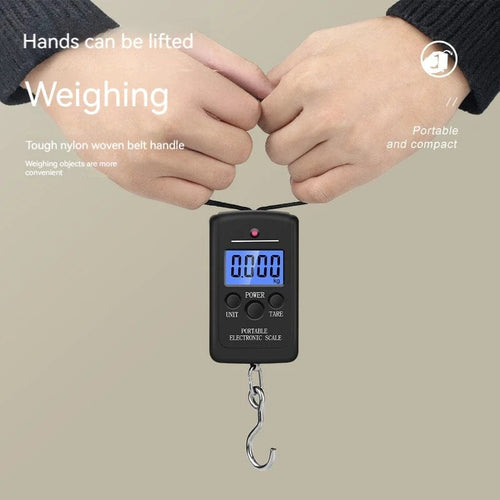 Planet Gates Portable weigher Portable Mini Hand-Held Scale Electronic Weight 40kg Luggage Scale Rope Luggage Scale Hook Express Weighing With Backlight