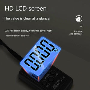 Planet Gates Portable weigher Portable Mini Hand-Held Scale Electronic Weight 40kg Luggage Scale Rope Luggage Scale Hook Express Weighing With Backlight