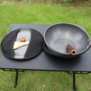 Planet Gates Pot Outdoor Frying Pan With Handle Storage Bag For Camping Hiking Picnic Cookware Portable Wok Lightweight Non-stick Frying Pan New