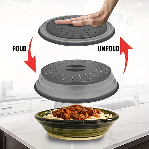 Planet Gates PP+TPE 1pc, Large Collapsible Microwave Lid, Lid For Heating Food, Meal Prep Gadget, Collapsible Foldable Cover, Kitchen Gadgets, Kitchen Stuff, Kitchen Accessories, Home Kitchen Items