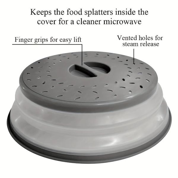 Planet Gates PP+TPE 1pc, Large Collapsible Microwave Lid, Lid For Heating Food, Meal Prep Gadget, Collapsible Foldable Cover, Kitchen Gadgets, Kitchen Stuff, Kitchen Accessories, Home Kitchen Items