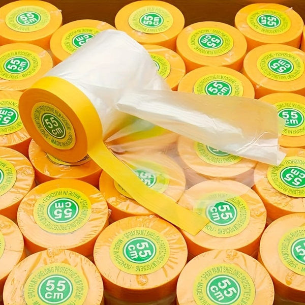 Planet Gates Pre-Taped Masking Film, Clear Plastic Sheeting Plastic Drop Cloths For Painting, Automotive Appliance, Plastic Sheeting Cover For Home Painting