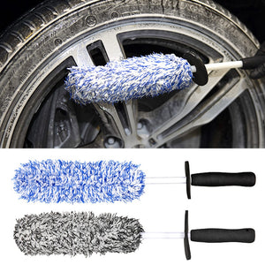 Planet Gates Premium Car Wheel Brush - Non-Slip Handle & Easy Cleaning for Rims & Spokes - Car Accessories