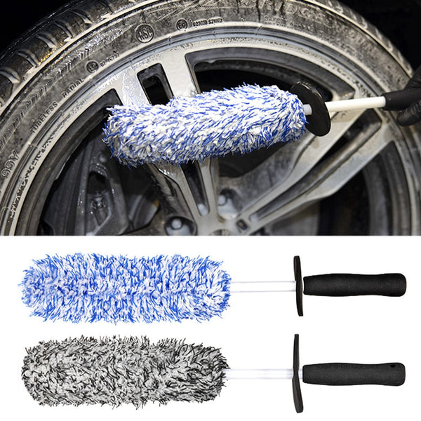 Planet Gates Premium Car Wheel Brush - Non-Slip Handle & Easy Cleaning for Rims & Spokes - Car Accessories