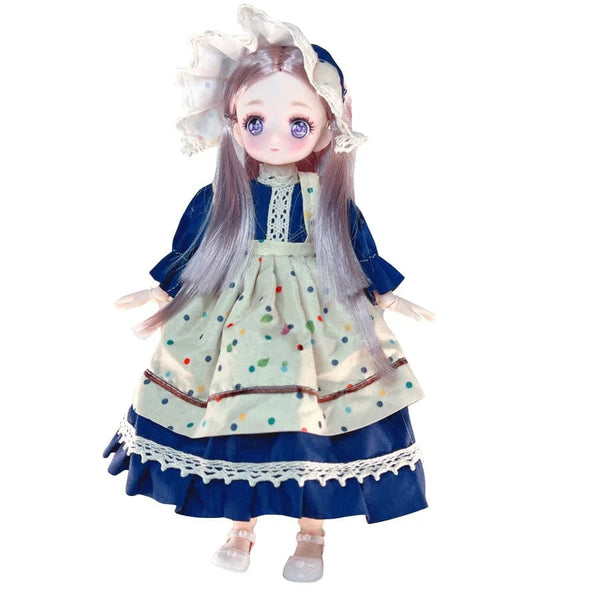 Planet Gates Pretty Anime 1/6 Bjd Byte Dolls For Kid Girls 6 to 10 Years Ball-jointed Comic Face Doll 30cm with Dresses Clothes Dress Up Girl
