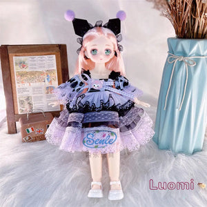 Planet Gates Pretty Anime 1/6 Bjd Byte Dolls For Kid Girls 6 to 10 Years Ball-jointed Comic Face Doll 30cm with Dresses Clothes Dress Up Girl