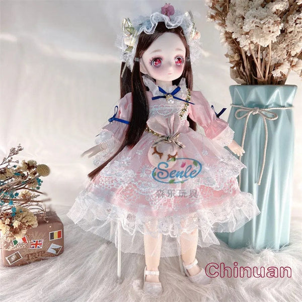 Planet Gates Pretty Anime 1/6 Bjd Byte Dolls For Kid Girls 6 to 10 Years Ball-jointed Comic Face Doll 30cm with Dresses Clothes Dress Up Girl