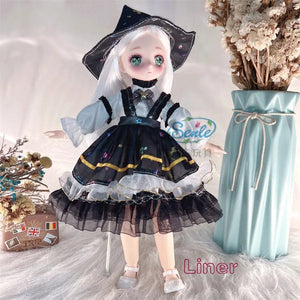 Planet Gates Pretty Anime 1/6 Bjd Byte Dolls For Kid Girls 6 to 10 Years Ball-jointed Comic Face Doll 30cm with Dresses Clothes Dress Up Girl