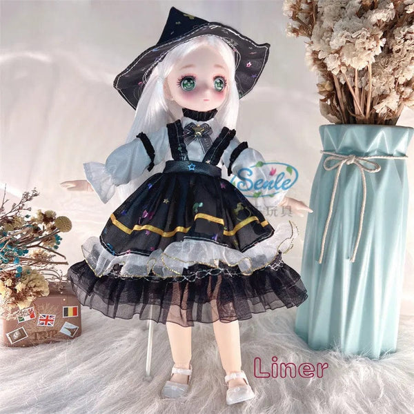 Planet Gates Pretty Anime 1/6 Bjd Byte Dolls For Kid Girls 6 to 10 Years Ball-jointed Comic Face Doll 30cm with Dresses Clothes Dress Up Girl