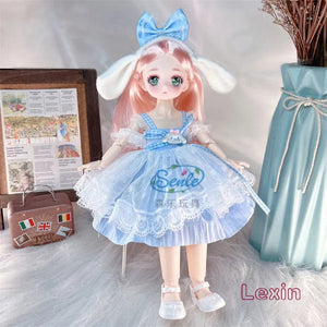 Planet Gates Pretty Anime 1/6 Bjd Byte Dolls For Kid Girls 6 to 10 Years Ball-jointed Comic Face Doll 30cm with Dresses Clothes Dress Up Girl