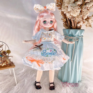 Planet Gates Pretty Anime 1/6 Bjd Byte Dolls For Kid Girls 6 to 10 Years Ball-jointed Comic Face Doll 30cm with Dresses Clothes Dress Up Girl