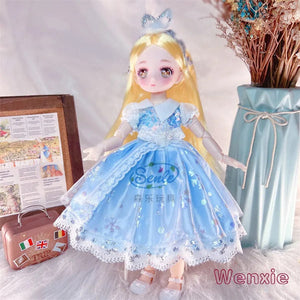 Planet Gates Pretty Anime 1/6 Bjd Byte Dolls For Kid Girls 6 to 10 Years Ball-jointed Comic Face Doll 30cm with Dresses Clothes Dress Up Girl