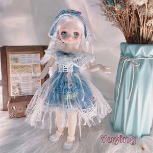 Planet Gates Pretty Anime 1/6 Bjd Byte Dolls For Kid Girls 6 to 10 Years Ball-jointed Comic Face Doll 30cm with Dresses Clothes Dress Up Girl