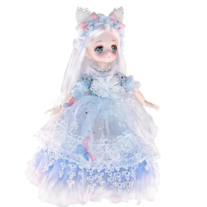 Planet Gates Pretty Anime 1/6 Bjd Byte Dolls For Kid Girls 6 to 10 Years Ball-jointed Comic Face Doll 30cm with Dresses Clothes Dress Up Girl