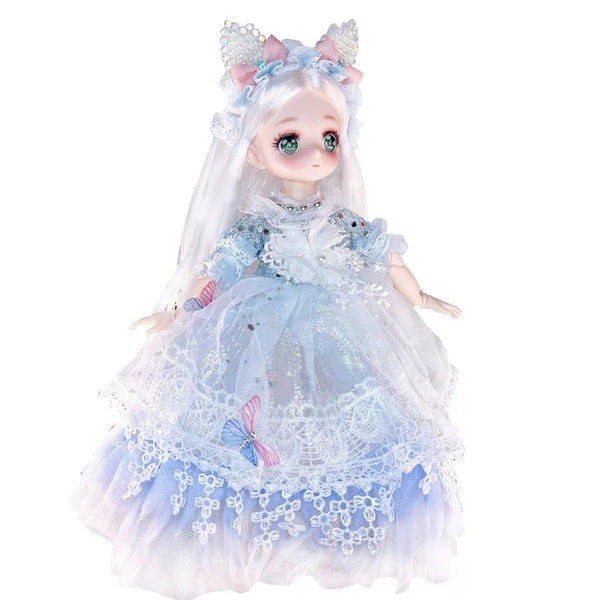 Planet Gates Pretty Anime 1/6 Bjd Byte Dolls For Kid Girls 6 to 10 Years Ball-jointed Comic Face Doll 30cm with Dresses Clothes Dress Up Girl
