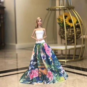 Planet Gates Pretty Doll Longuette Evening Dress For Barbie Doll Clothes Accessories,Toys For Girls,Birthday Present  Christmas Gift