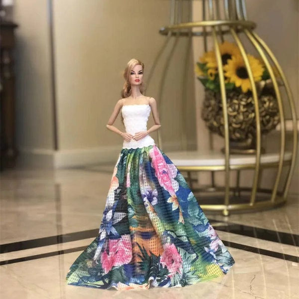 Planet Gates Pretty Doll Longuette Evening Dress For Barbie Doll Clothes Accessories,Toys For Girls,Birthday Present  Christmas Gift