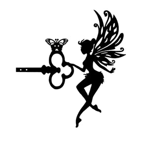 Planet Gates Pretty Elf 1pc Pretty Elf On Branch Steel Silhouette Metal Wall Art Home Garden Yard Patio Outdoor Statue Stake Decoration Perfect For Birthdays, Housewarming Gifts, Yard Art Decor