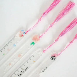 Planet Gates Pretty Flower Acrylic Ruler Bookmarks with Tassels 14cm Ruler Bookmark Student Teacher Stationery School/office Supplies