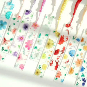 Planet Gates Pretty Flower Acrylic Ruler Bookmarks with Tassels 14cm Ruler Bookmark Student Teacher Stationery School/office Supplies