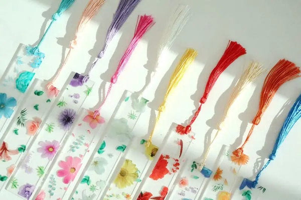 Planet Gates Pretty Flower Acrylic Ruler Bookmarks with Tassels 14cm Ruler Bookmark Student Teacher Stationery School/office Supplies