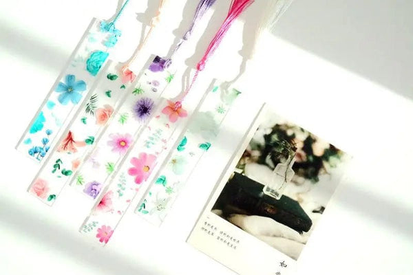 Planet Gates Pretty Flower Acrylic Ruler Bookmarks with Tassels 14cm Ruler Bookmark Student Teacher Stationery School/office Supplies