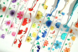 Planet Gates Pretty Flower Acrylic Ruler Bookmarks with Tassels 14cm Ruler Bookmark Student Teacher Stationery School/office Supplies