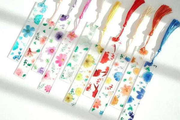 Planet Gates Pretty Flower Acrylic Ruler Bookmarks with Tassels 14cm Ruler Bookmark Student Teacher Stationery School/office Supplies