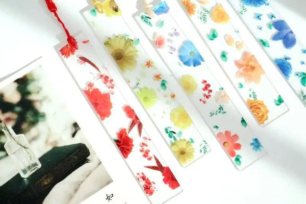 Planet Gates Pretty Flower Acrylic Ruler Bookmarks with Tassels 14cm Ruler Bookmark Student Teacher Stationery School/office Supplies