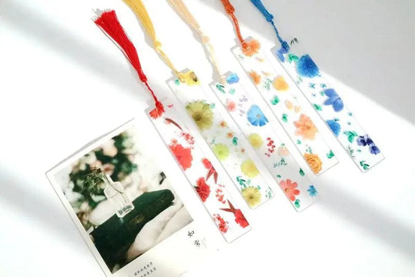Planet Gates Pretty Flower Acrylic Ruler Bookmarks with Tassels 14cm Ruler Bookmark Student Teacher Stationery School/office Supplies