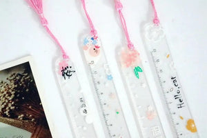 Planet Gates Pretty Flower Acrylic Ruler Bookmarks with Tassels 14cm Ruler Bookmark Student Teacher Stationery School/office Supplies