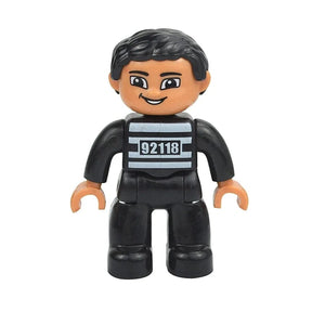 Planet Gates Prisoner A Figures Dolls Big Size Building Blocks Family Action Workers Doctor Police Farmer Compatible Large Bricks Duploes Kid Toys