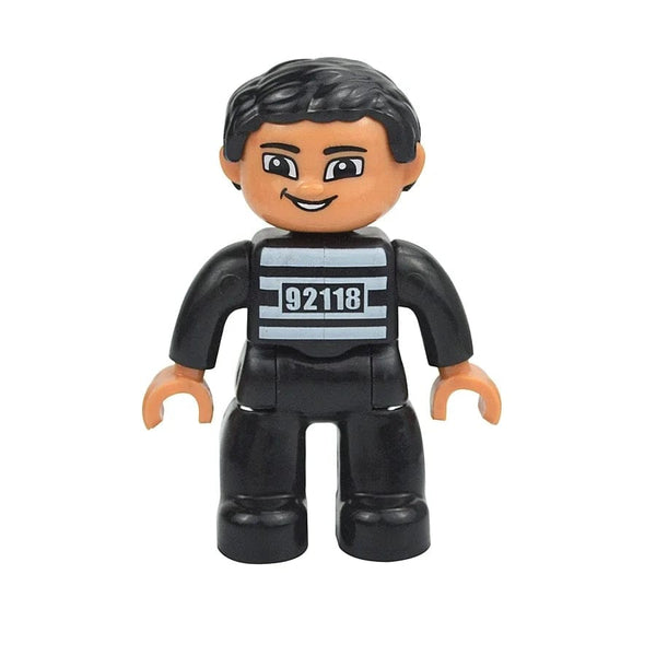 Planet Gates Prisoner A Figures Dolls Big Size Building Blocks Family Action Workers Doctor Police Farmer Compatible Large Bricks Duploes Kid Toys