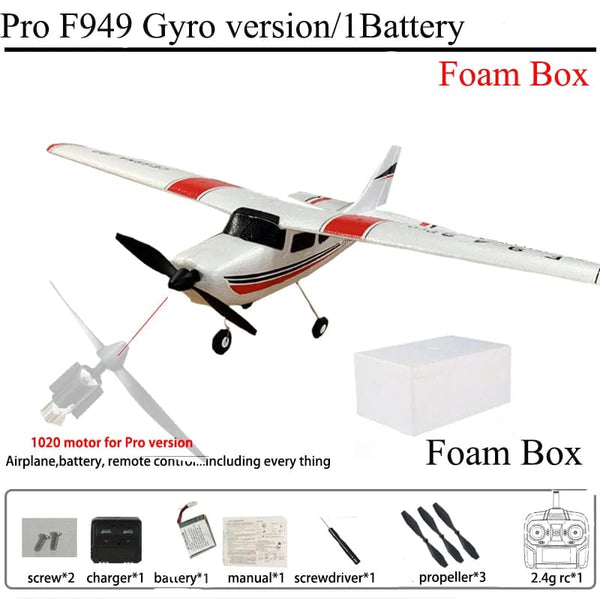 Planet Gates Pro Gyro 1B Foam / United States WLtoys F949 2.4G 3D6G 3Ch RC Airplane Fixed Wing Plane Outdoor Toys Drone RTF Upgrade Version Digital Servo F949S With Gyroscope