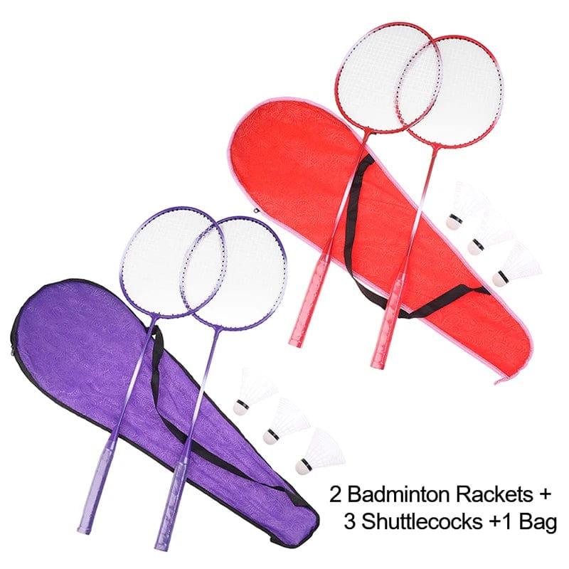 Planet Gates Professional Badminton Rackets Shuttlecocks and Carrying Bag Set Double Badminton Racquet Set Indoor Outdoor Speed Sports