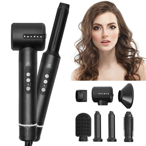 Planet Gates Professional Hair Dryer 7 In 1 High Speed Hair Dryer Hair Straightener Electric Curler Multifunctional Styling Tool Set