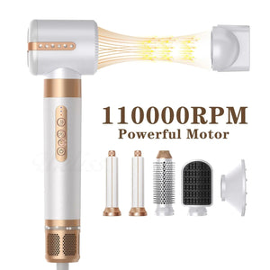 Planet Gates Professional Hair Dryer 7 In 1 High Speed Hair Dryer Hair Straightener Electric Curler Multifunctional Styling Tool Set