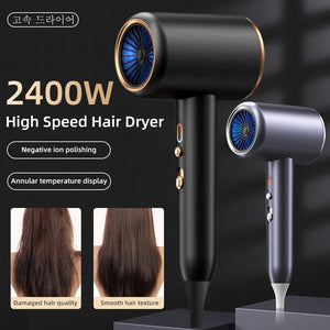 Planet Gates Professional Hair Dryer Hot Cold Wind Air Brush Hairdryer Negative Lonic Blow Dryer  Strong PowerDryer Salon Tool 2400W 3th Gear