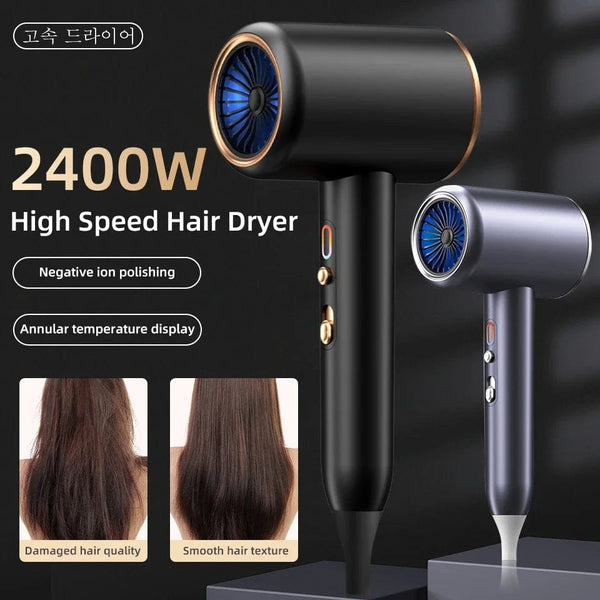 Planet Gates Professional Hair Dryer Hot Cold Wind Air Brush Hairdryer Negative Lonic Blow Dryer  Strong PowerDryer Salon Tool 2400W 3th Gear