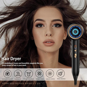Planet Gates Professional Hair Dryer Hot Cold Wind Air Brush Hairdryer Negative Lonic Blow Dryer  Strong PowerDryer Salon Tool 2400W 3th Gear