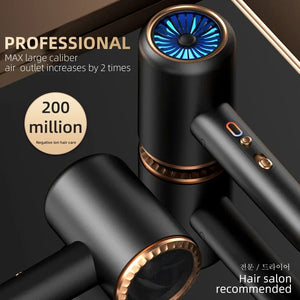 Planet Gates Professional Hair Dryer Hot Cold Wind Air Brush Hairdryer Negative Lonic Blow Dryer  Strong PowerDryer Salon Tool 2400W 3th Gear